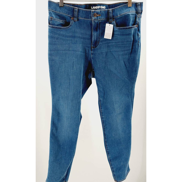 Lands' End Jeans Lands End 6w Plus Beech Blue Skinny Elastic Waist